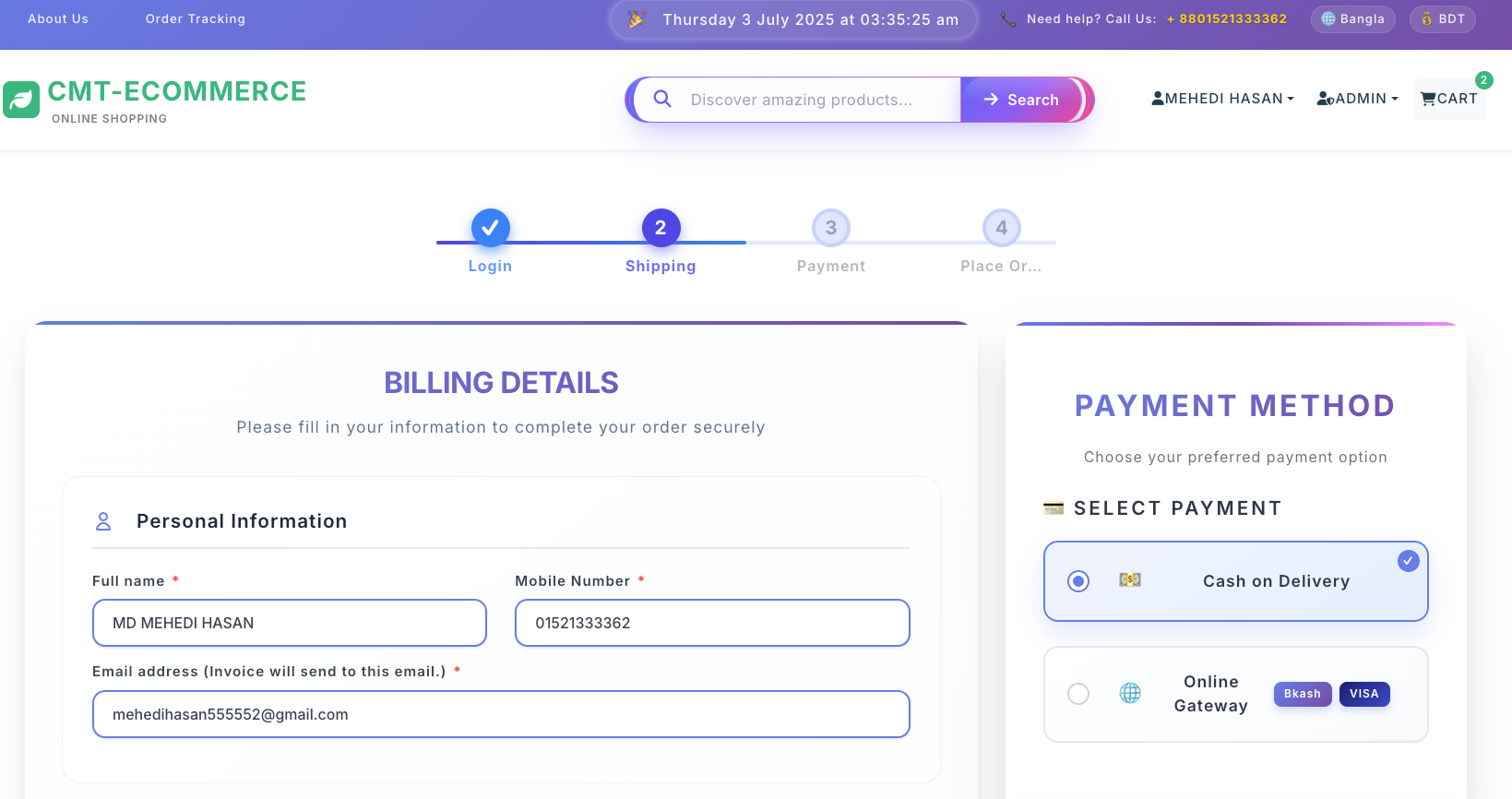 eCommerce Dashboard
